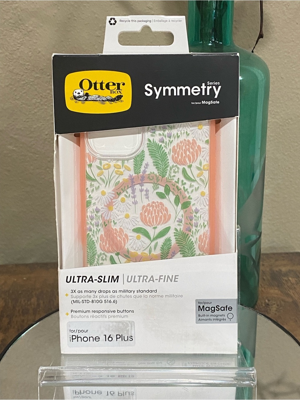 OtterBox Symmetry Series Floral Pink iPhone 16 plus Case, new!